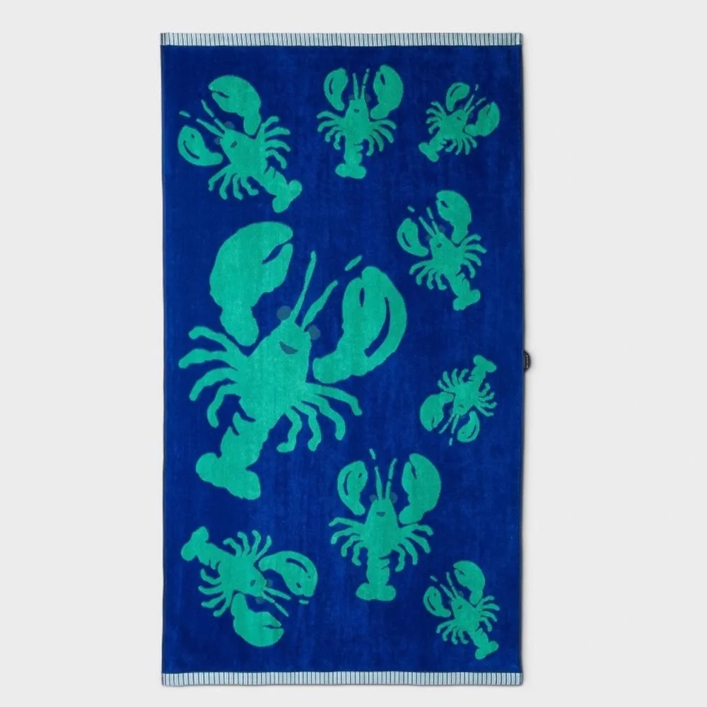 Roller Rabbit x Target Lobsters Beach Towel Cobalt Blue